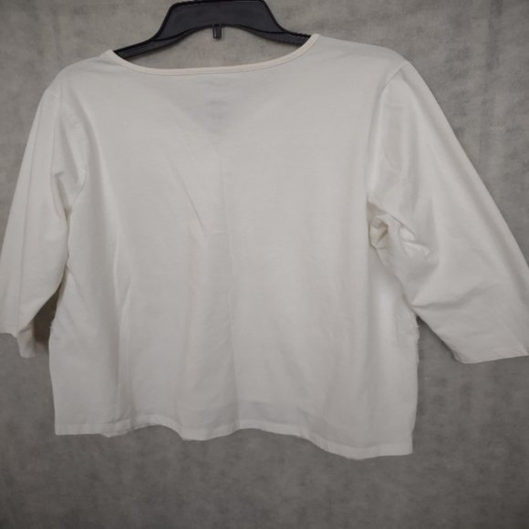 Croft & Barrow® 3/4 Sleeve Textured Blouse V-Neck Women's XL - Picture 3 of 10